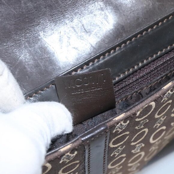 CELINE C Macadam Canvas Shoulder Bag Brown Gold - Picture 14 of 16